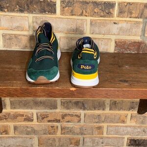 Polo by Ralph Lauren Green Sneakers with Yellow Trim